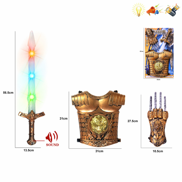 Римский меч - щит Имитирующее настоящее Со светом Со звуком IC без слов С элементами питания 【Упаковка на английском языке】_201199137_hd