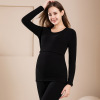 Maternity Padded Thickened Thermal Underwear Nursing Set (L/XL/XXL/XXXL),100% polyester fiber,Women,L,Long sleeve【Packaging without Words】_201609923