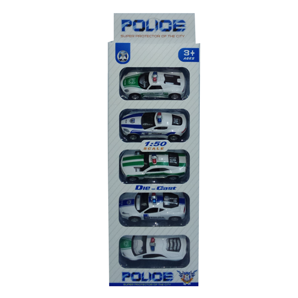 5pcs alloy police car