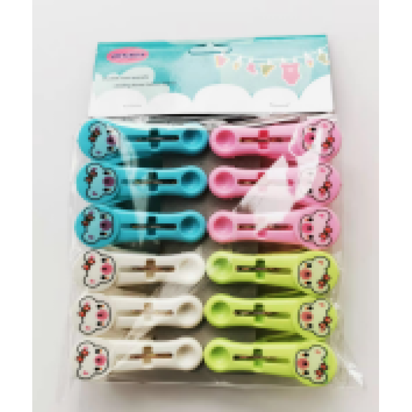 Clothespin 12PCS Multifunction Mixed Color,Plastic【English Packaging】_201228555_hd