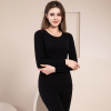 Solid Color De Velvet Cationic Thermal Fleece Thermal Underwear Set,100% polyester fiber,Women,XXL,Long sleeve【Packaging without Words】_P02756639_3_m