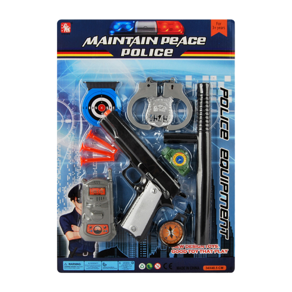 Gun with handcuffs, compass, baton, accessories Soft bullet Pistol
 Spray painting and solid color Plastic【English Packaging】_201170681_hd