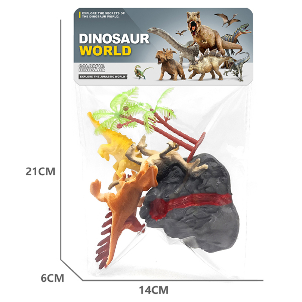 2 styles 4 (pcs) solid dinosaur set