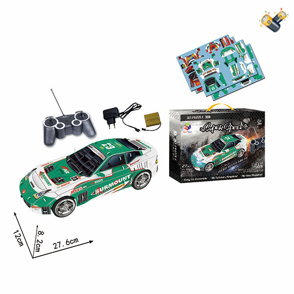 Пазл RC Car Puzzle с зарядным устройством, аккумулятором,серия "Транспорт",бумага【Упаковка на английском языке】_200510381_hd