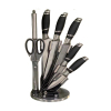 Spiral Metal Handle Knives Stainless Steel 8-Piece Set Acrylic Knife Block,one colour only,Metal【English Packaging】_P02725019_2_m