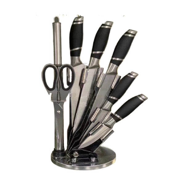 Spiral Metal Handle Knives Stainless Steel 8-Piece Set