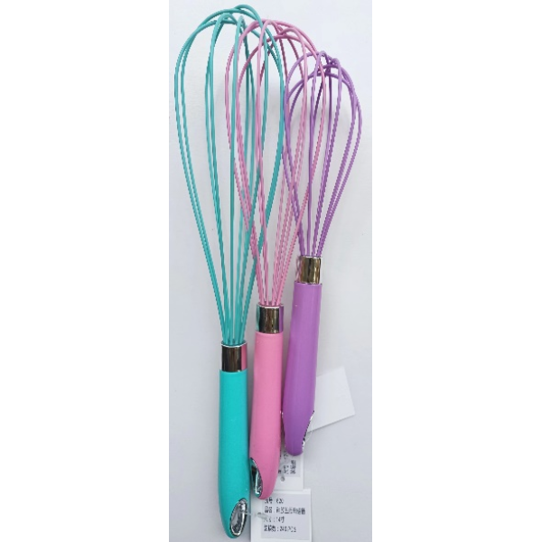 10" Silicone 5-Wire Plated Handle Whisk,Mix color,Plastic【Packaging without Words】_201712644_hd