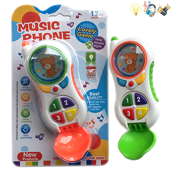 mobile phone Botton-press Cute Version Electric Lights Music IC without language With battery Plastic【English Packaging】_200202290_hd