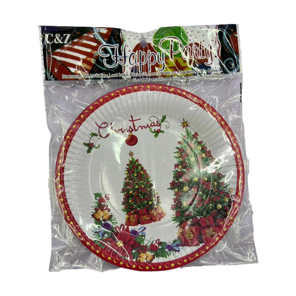 6PCS Christmas 7-inch Paper Plate,paper【Packaging without Words】_201352571_hd