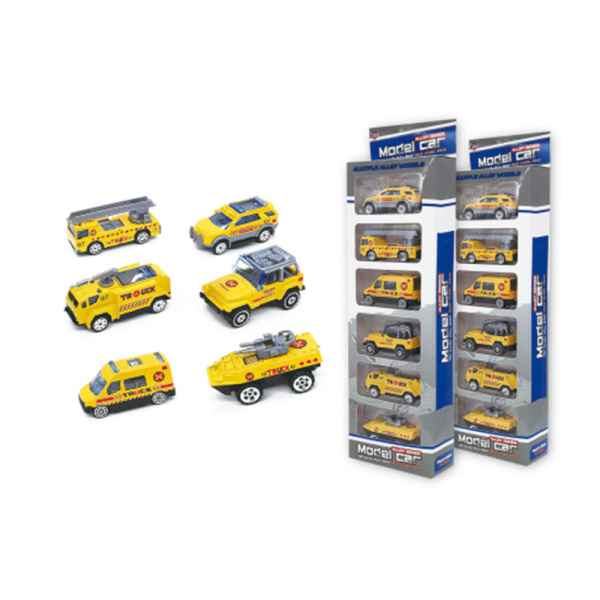 6PCS 6pcs alloy car Без механизмов Материал с нанесением краски Металл【Упаковка на английском языке】_200746682_hd