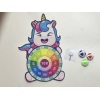 Cartoon target squinting unicorn with 3 balls + hook Accessories Color Random,One side,Velcro【English Packaging】_201800931