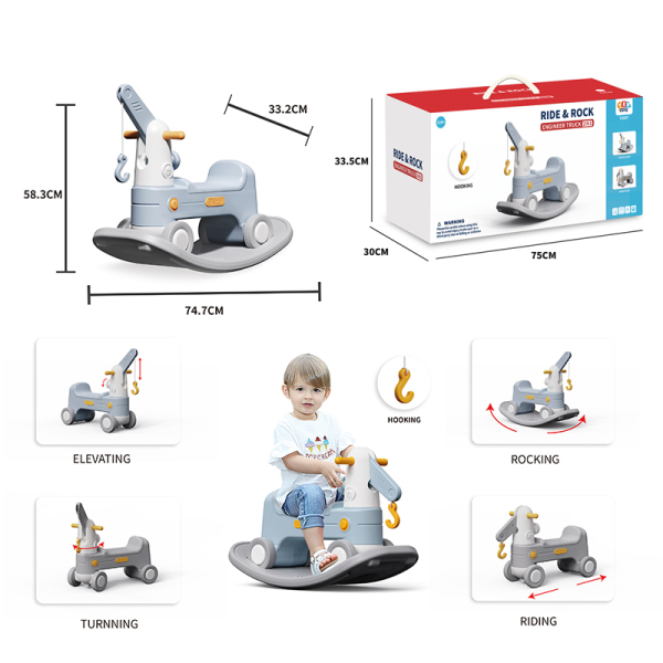 Crane skidder + rocking horse base plate 2 colors,Scooter,4 wheels,Plastic【English Packaging】_201570739_hd