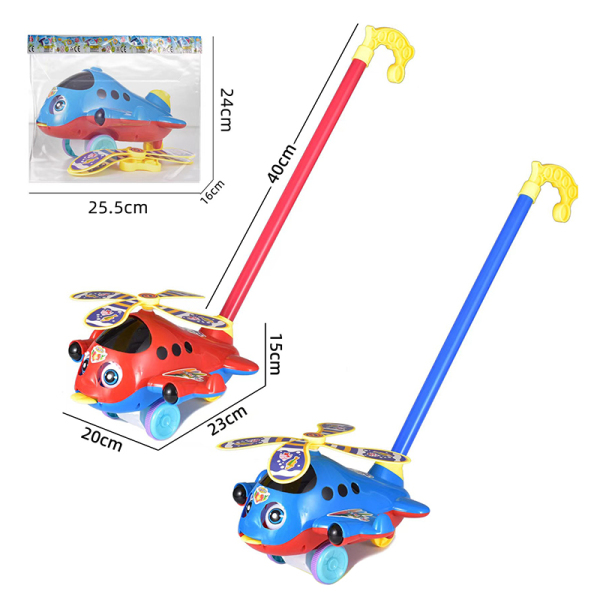 Нажимные игрушки (маленький самолет с окошком) 2 цвета,Каталка с палочкой,пластик【Упаковка на английском языке】_201839348_hd