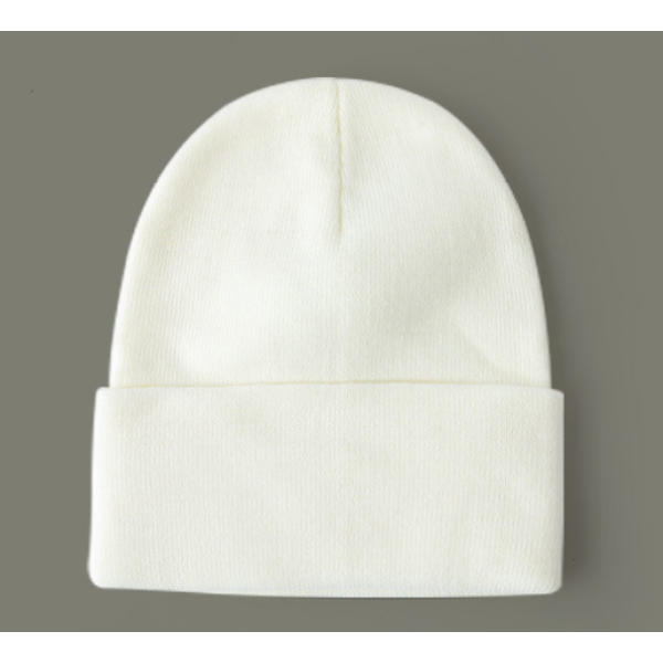 Solid Color Simple Knit Hat Neutral 56-60CM 100% Acrylic [No Text Packing