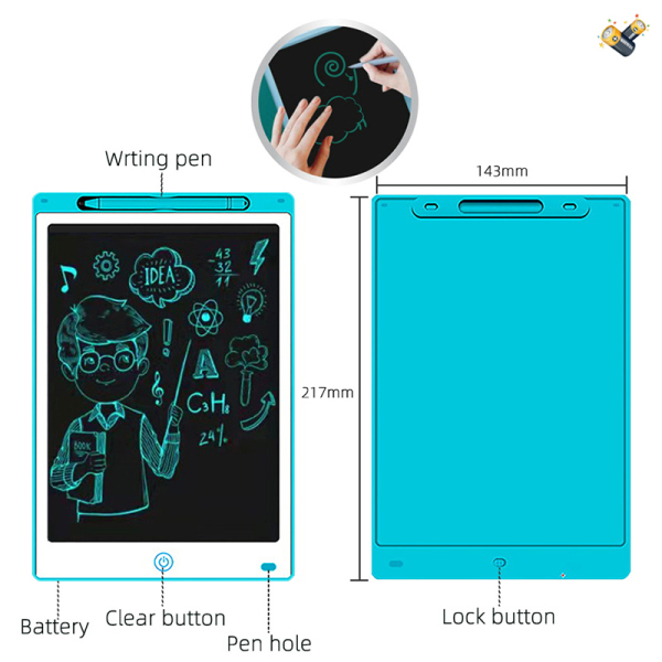 8.5 inch monochrome LCD writing board with screen lock