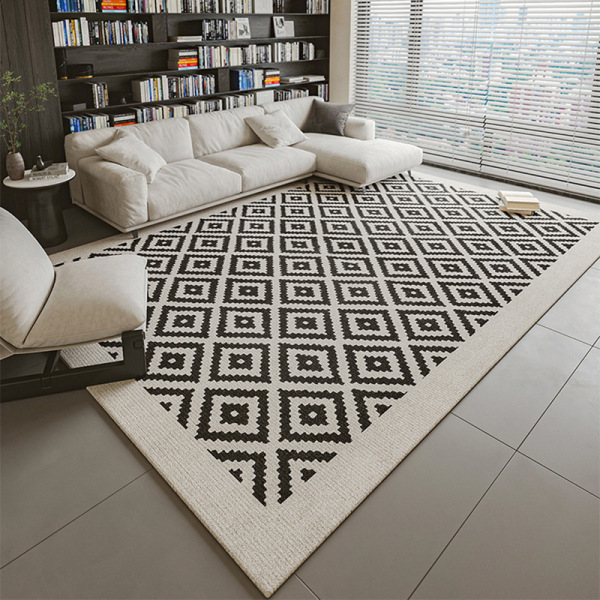 Simple living room anti slip cotton linen floor mat 80 * 120cm monochrome clear packaging [no text packaging]