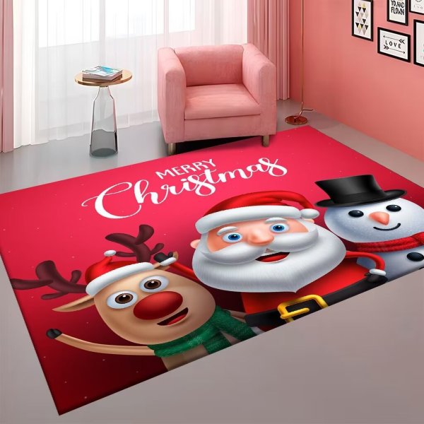 Crystal velvet Christmas non slip carpet,one colour only,Textile【Packaging without Words】_201876148_hd