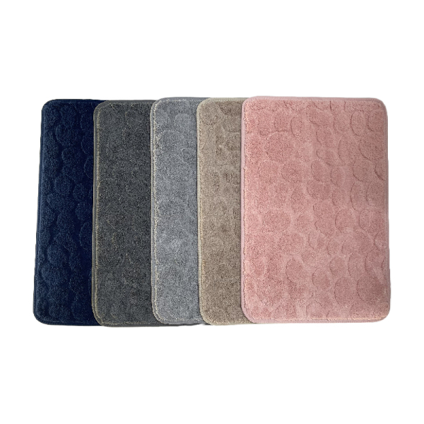 Straight plush jacquard stone pattern floor mat TPR bottom,Mix color,Polyester fiber【Packaging without Words】_201611385_hd