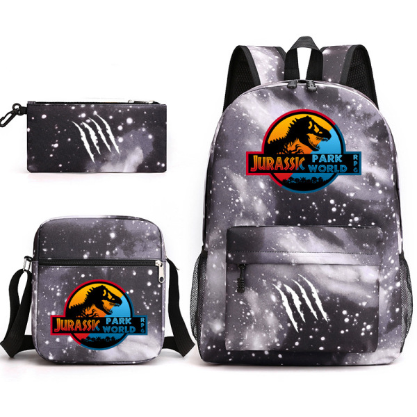 Youth Cartoon Fashion Backpack 3-Piece Set Monochrome Clear Pack [No Text Packaging]