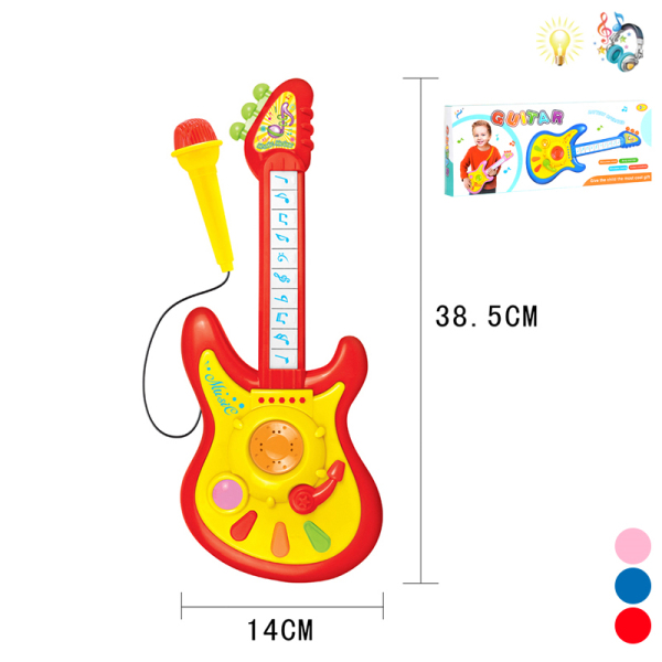 Гитара+микрофон Со светом С музыкой IC без слов пластик【Упаковка на английском языке】_200142474_hd
