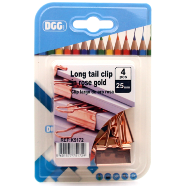 24 Card Rose Gold Long Tail Clip