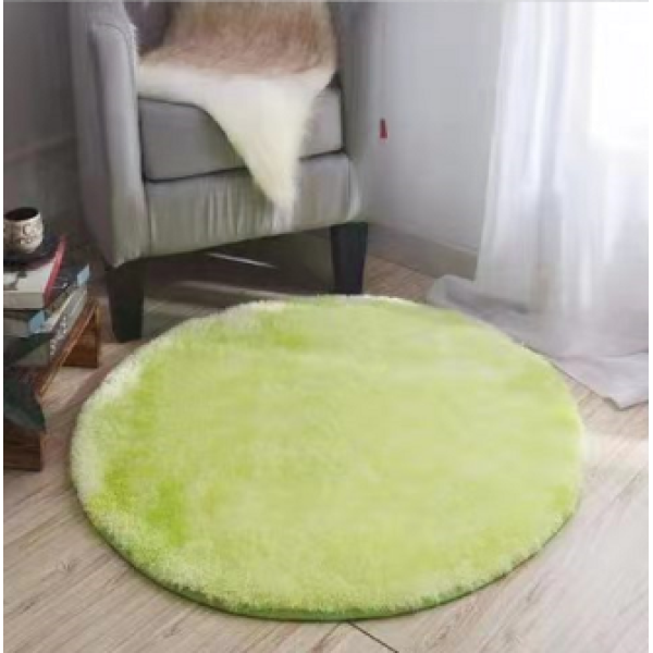 Silk wool round floor mat with dot-molded base,Mix color,Polyester fiber【Packaging without Words】_201611335_hd