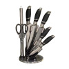 Spiral Metal Handle Knives Stainless Steel 8-Piece Set Acrylic Knife Block,one colour only,Metal【English Packaging】_201578488_1_m