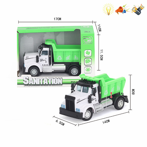 truck Pull Back 1:64 Lights Sound IC without language With battery Solid color Plastic【English Packaging】_200703848_hd