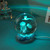 Creative Crystal Ball Night Light (6cm round ball+resin base),one colour only,Plastic【Packaging without Words】_201869454