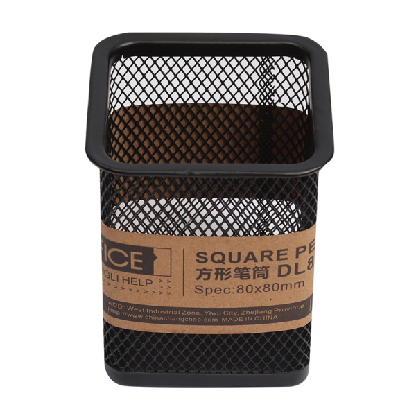 Black Square Wire Mesh Pen Holder,one colour only,Metal【English Packaging】_201549564_hd