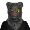 Halloween party props-open mouth gray cat head cover,Plastic【English Packaging】_201683862