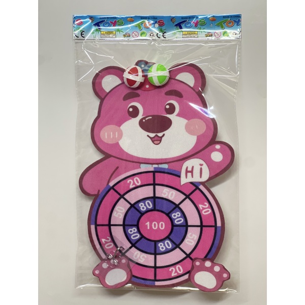 Cartoon target with 3 balls + hook