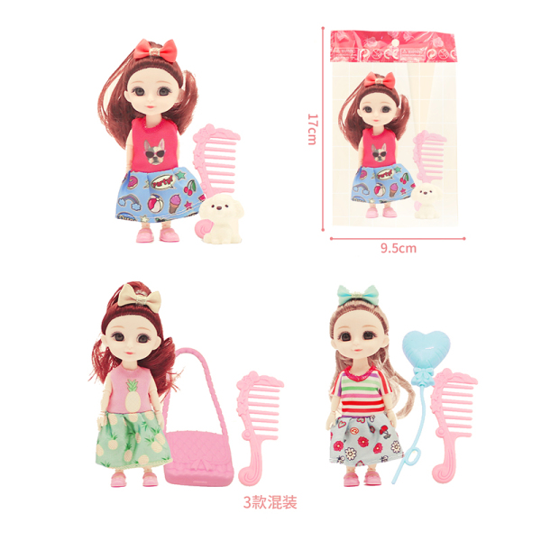 3 Styles Head Flower Doll with Accessories,4 inches,Plastic【English Packaging】_201514202_hd