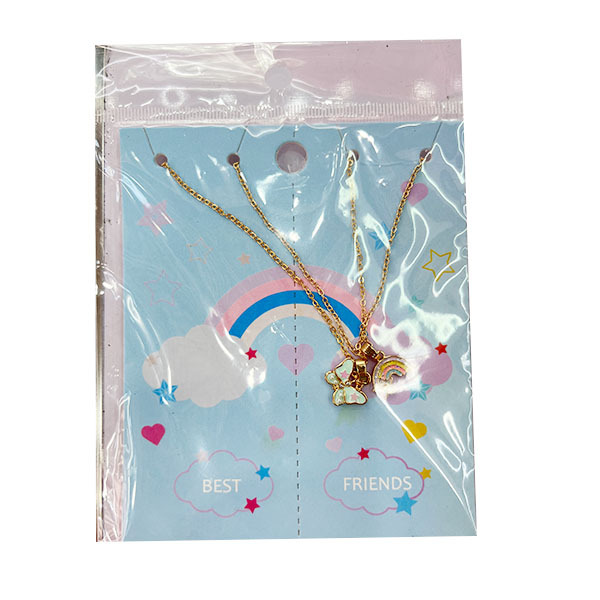 Butterfly + Rainbow Necklace,one colour only,Plastic【Packaging without Words】_201382095_hd