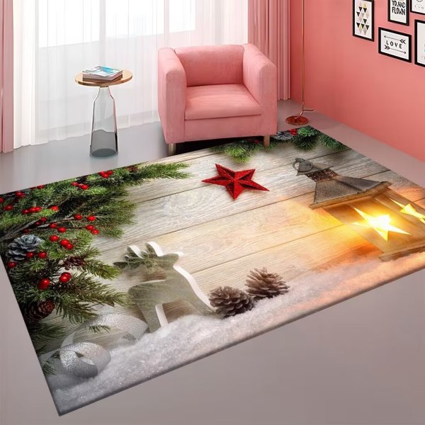 Crystal velvet Christmas non slip carpet,one colour only,Textile【Packaging without Words】_201876141_hd