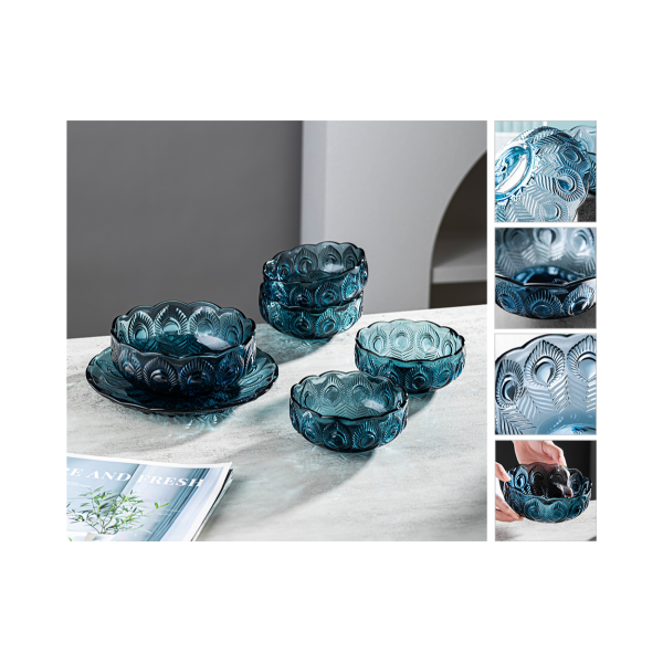 Bowl and Plate Set of Six,one colour only,glass【Chinese English  Packaging】_201981507_hd