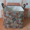 Retro flower fabric dirty clothes basket folding storage basket laundry basket 【 32 * 32 * 32CM 】,one colour only,Textile【Packaging without Words】_201897786