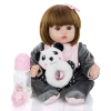 45cm Reborn doll with bottle, pacifier and panda (wig cover),17 inches,Plush【English Packaging】_P02122914_2_m