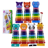 Multiple styles of wooden cartoon animals playing the piano,Spray painting,wood【English Packaging】_P03002731_2_m