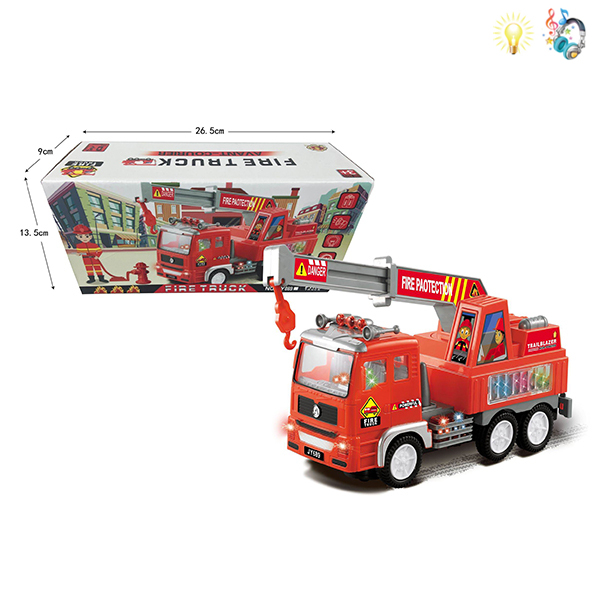 Fire crane Electric Lights Music IC without language Non-transparent wheels Plastic【English Packaging】_200928579_hd