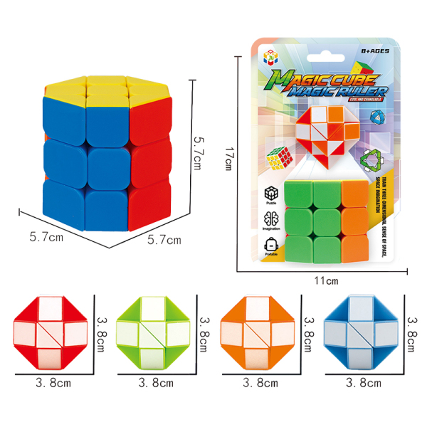 Восьмигранный цилиндр, чистый кубик Рубика + 24 сегмента, 4 линейки.