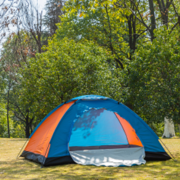 hand-pitched tent