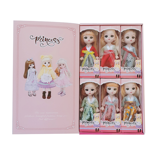 6PCS Различные 16-см 13-шарнирные куклы с 3D-глазами 6 дюймов пластик【Упаковка на английском языке】_200746871_hd