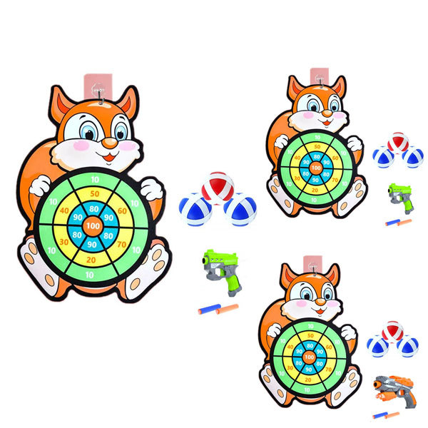 Plush squirrel target with small softball gun,One side,Velcro,Plush【English Packaging】_201092383_hd