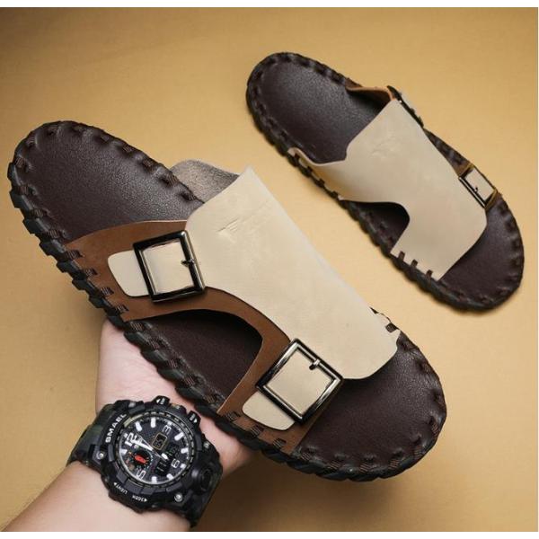 Vintage Style One Sandal Leather Flip Flops,Men,#40,Brown,30,Colored box,Colored box,Rubber,Pile microfiber【Packaging without Words】_201632918_hd