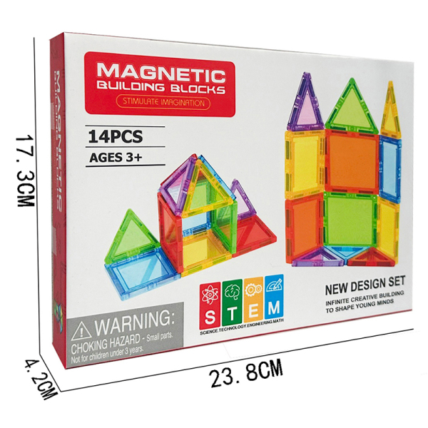 14 (pcs) Прозрачный набор магнитных блоков