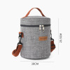 Round Bucket Large Capacity Tote Lunchbox Bag,Gray,one colour only,Plush【Packaging without Words】_201712020