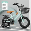 Cyan 12" Children's Exquisite Basket with Pillion Bicycle,one colour only,Metal【Packaging without Words】_201753221