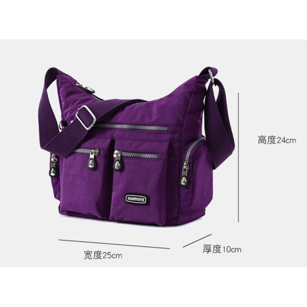 Leisure bag, lightweight and large capacity diagonal cross bag, monochrome clear purple [no text packaging]