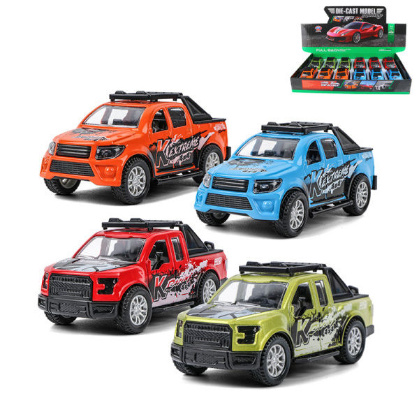 12PCS Автомобиль 4 цвета. Инерционный механизм с отводом назад  Масштаб 1:36 Материал с нанесением краски Металл【Упаковка на английском языке】_201229852_hd
